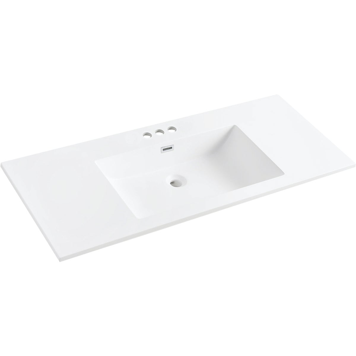 CraftMark 49 In. x 22 In. Cultured Marble Solid High Closs White Vanity Top with Wave Bowl