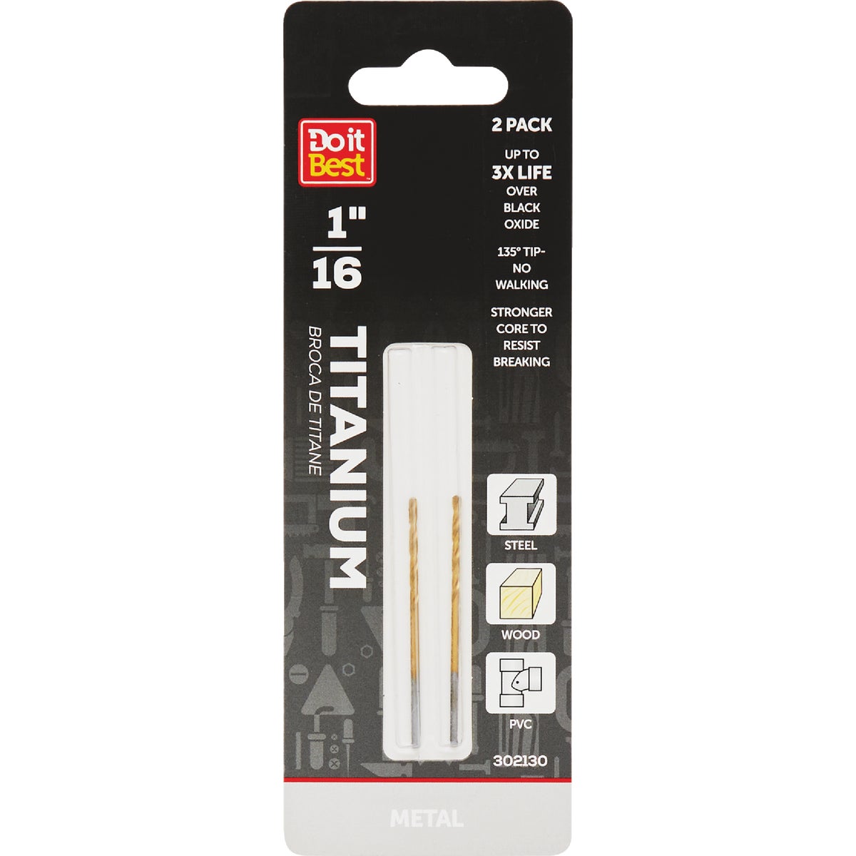 Do it Best 1/16 In. Titanium Drill Bit (2-Pack)