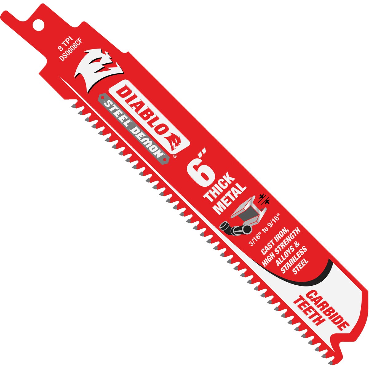 Diablo Steel Demon 6 In. 8 TPI Carbide Thick Metal Reciprocating Saw Blade