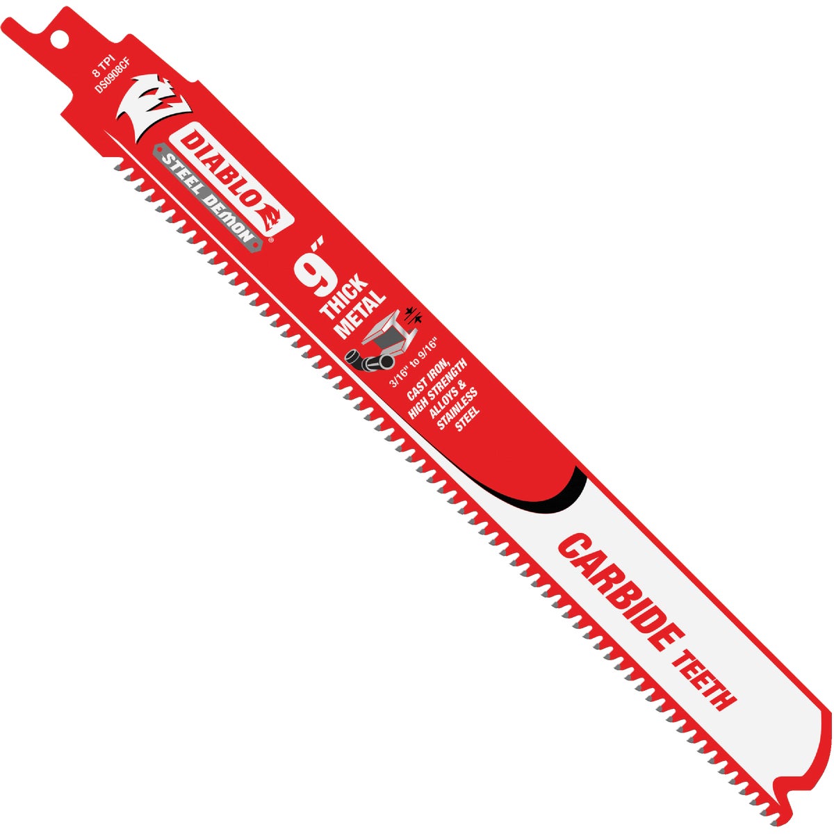 Diablo Steel Demon 9 In. 8 TPI Carbide Thick Metal Reciprocating Saw Blade