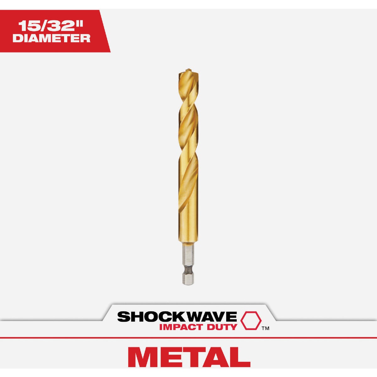 Milwaukee SHOCKWAVE Impact Duty 15/32 In. Titanium Hex Shank Drill Bit