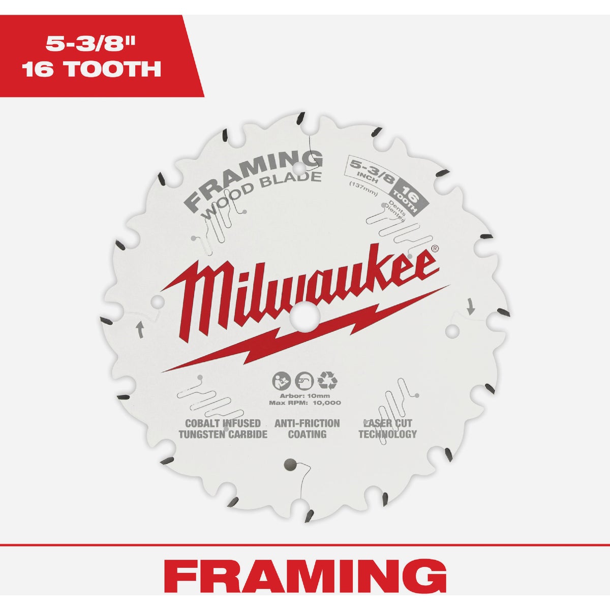 Milwaukee 5-3/8 In. 16-Tooth Framing Circular Saw Blade
