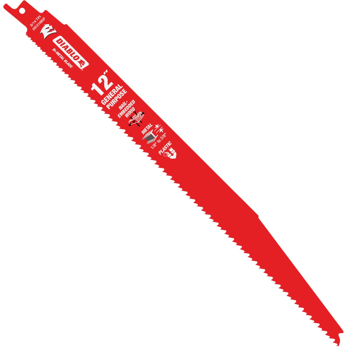 Diablo Demo Demon 12 In. 8/14 TPI Wood and Metal Cutting Reciprocating Saw Blade (5-Pack)