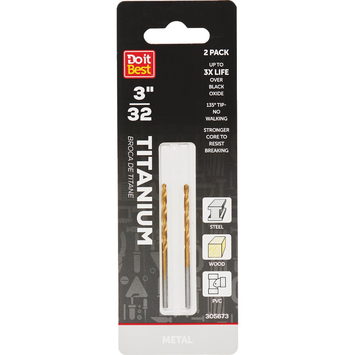 Do it Best 3/32 In. Titanium Drill Bit (2-Pack)