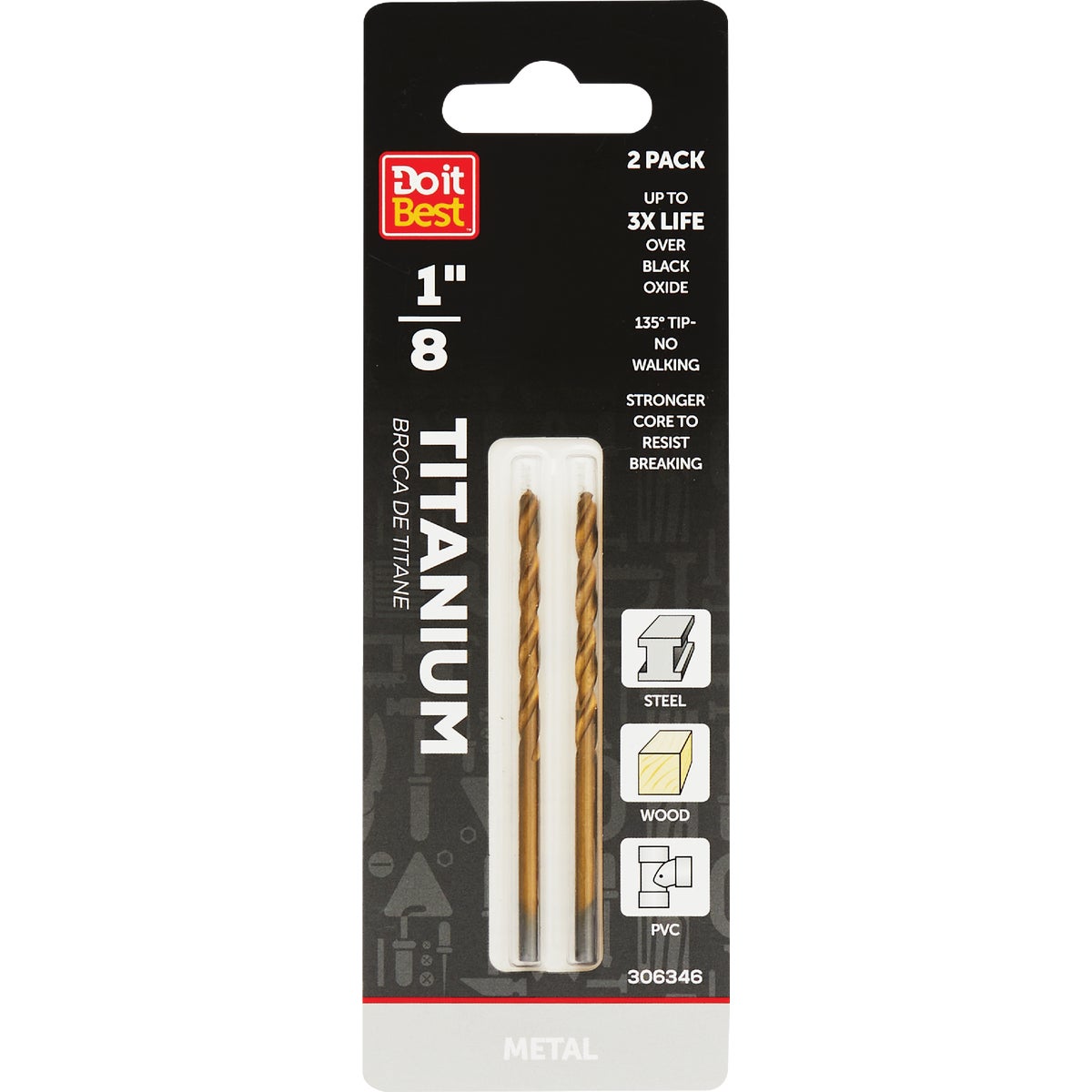 Do it Best 1/8 In. Titanium Drill Bit (2-Pack)