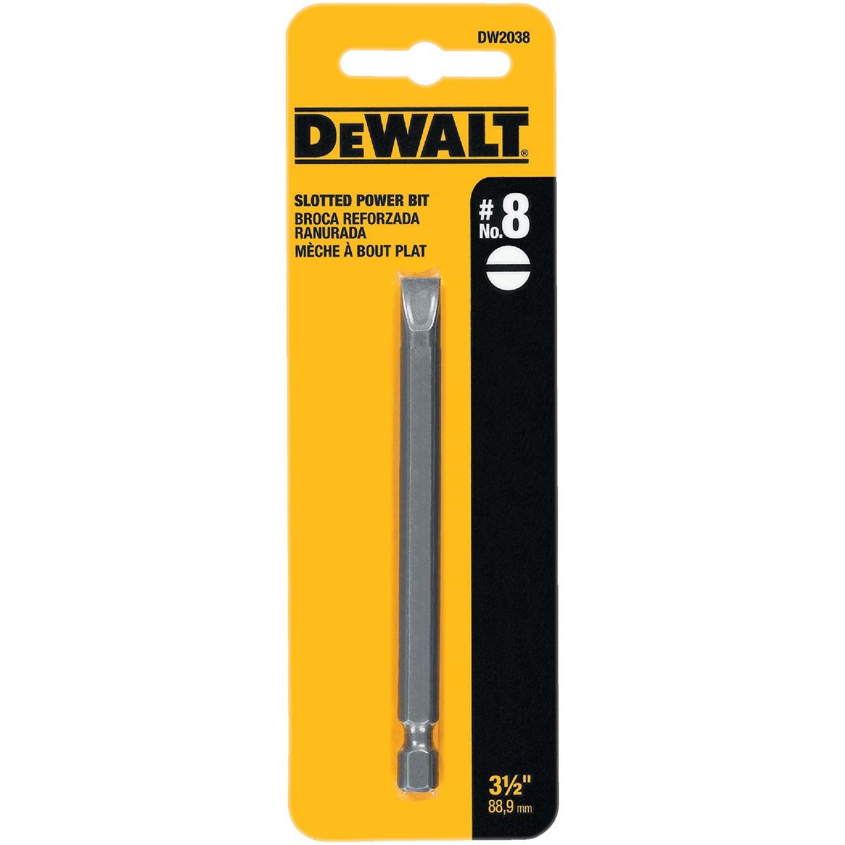 DEWALT Slotted #8 3-1/2 In. 1/4 In. Power Screwdriver Bit