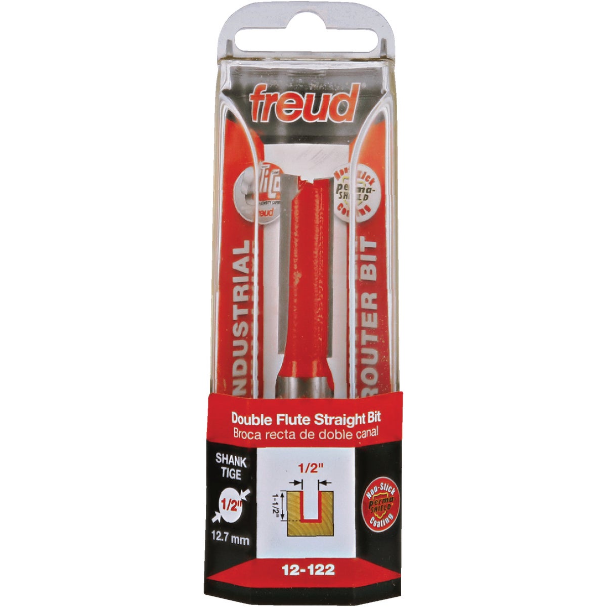 Freud Carbide Tip 1/2 In. Double Flute Straight Bit