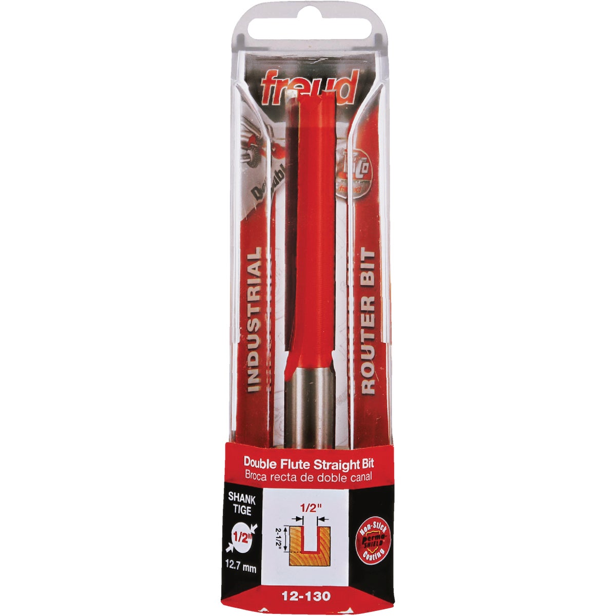Freud Carbide Tip 1/2 In. Double Flute Straight Bit