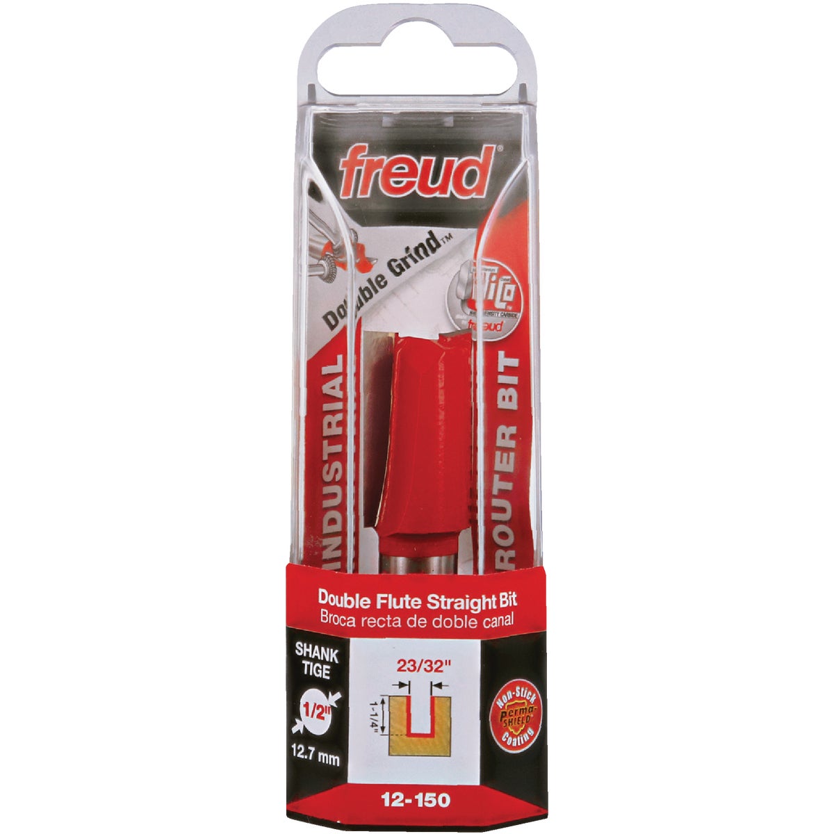 Freud Carbide Tip 23/32 In. Double Flute Straight Bit