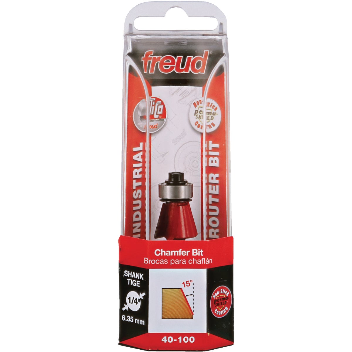 Freud Carbide 15D 1/4 In. Chamfer Bit with Bearing Pilot