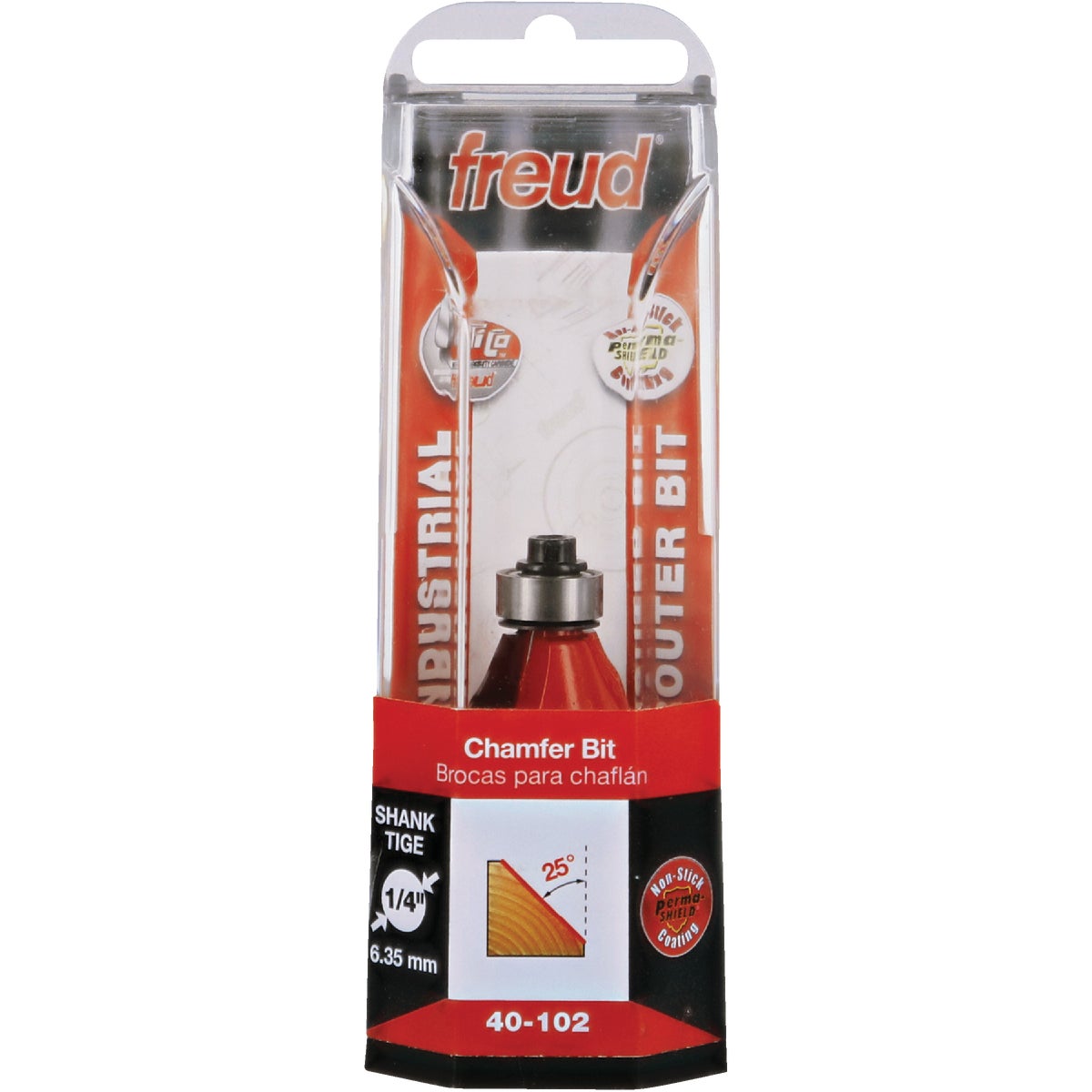 Freud Carbide 25D 1/4 In. Chamfer Bit with Bearing Pilot