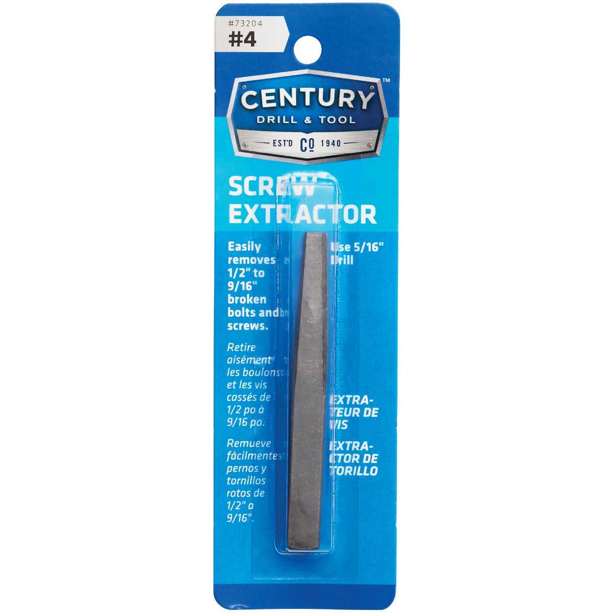 Century Drill & Tool #4 Straight Flute Screw Extractor