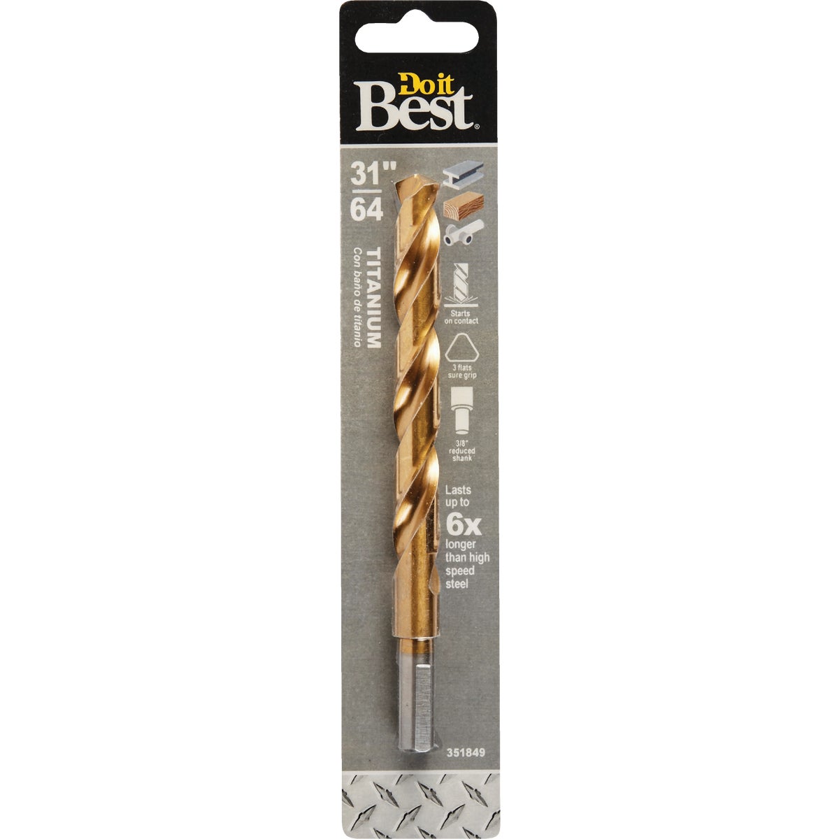 Do it Best 31/64 In. Titanium Drill Bit