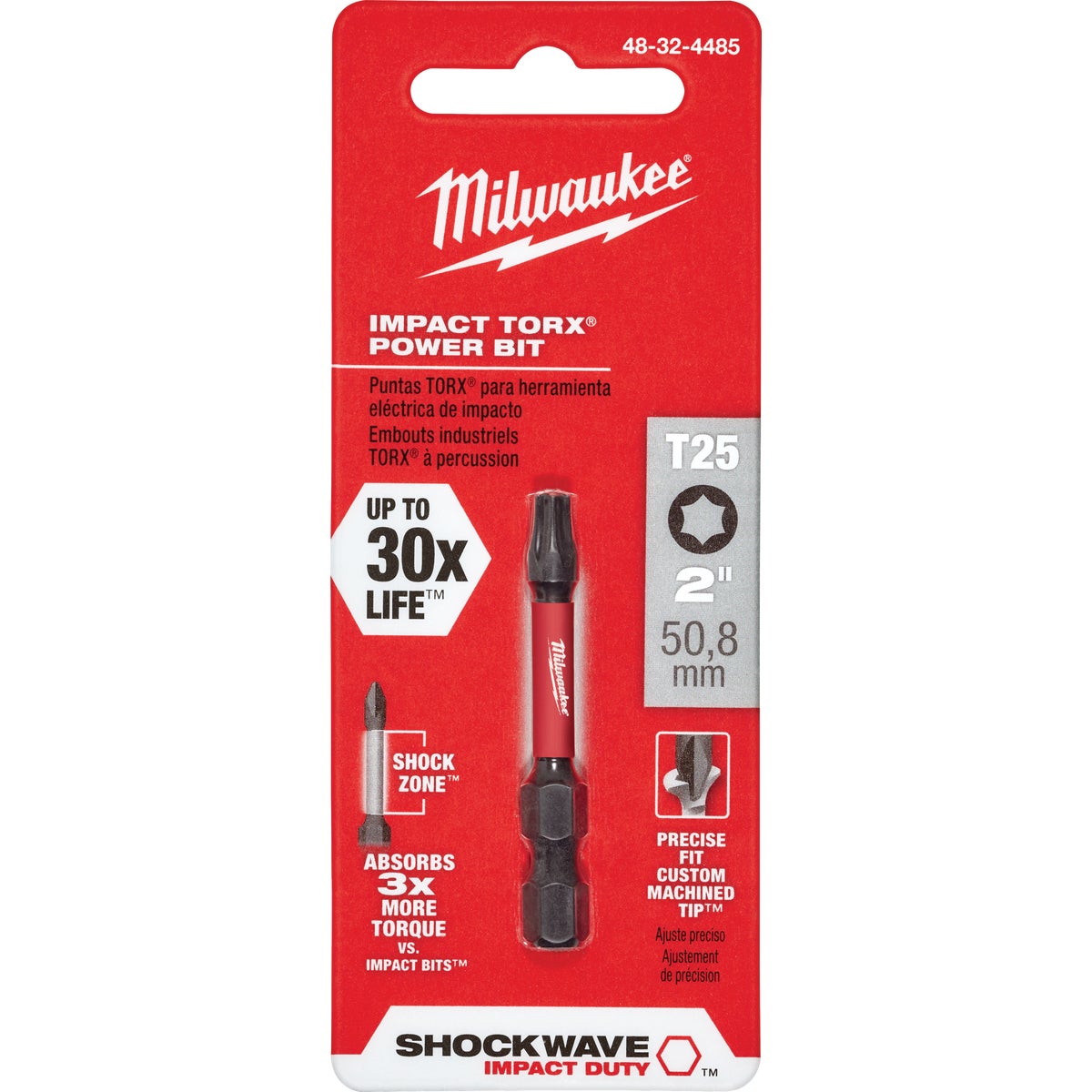 Milwaukee SHOCKWAVE T25 TORX 2 In. Power Impact Screwdriver Bit