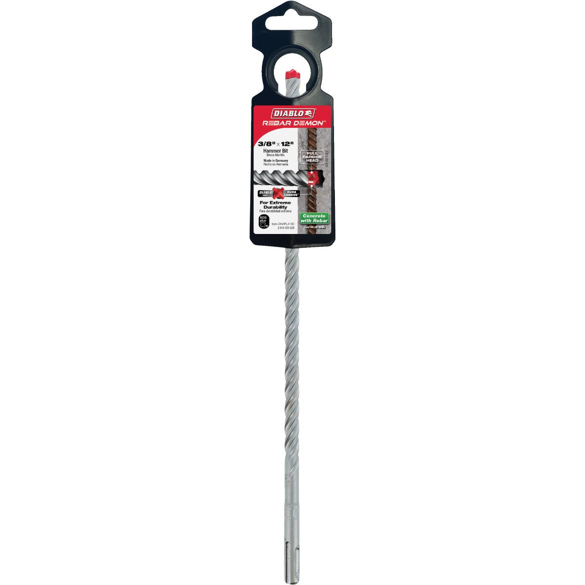 Diablo Rebar Demon 3/8 In. x 12 In. SDS-Plus Full Carbide Rotary Hammer Drill Bit