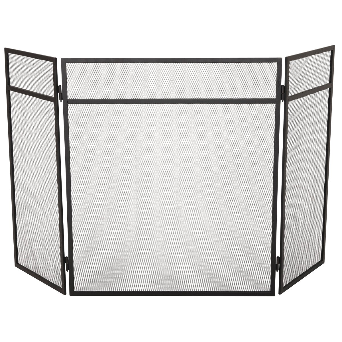 Home Impressions 3-Panel Black Mesh Decorative Fireplace Screen