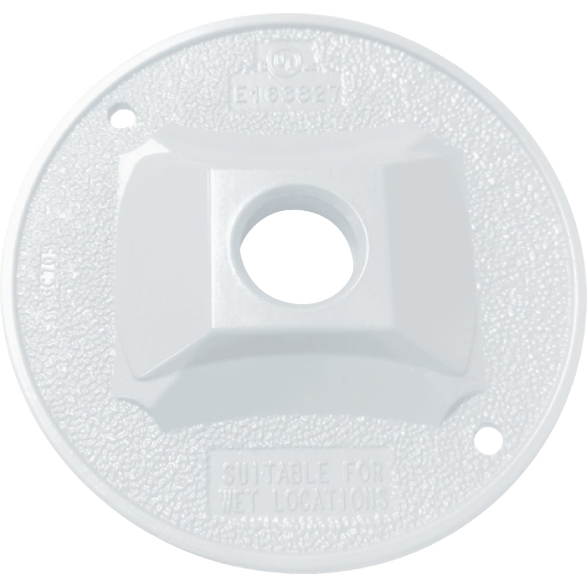 Southwire 1-Hole Round Aluminum White Weatherproof Cover