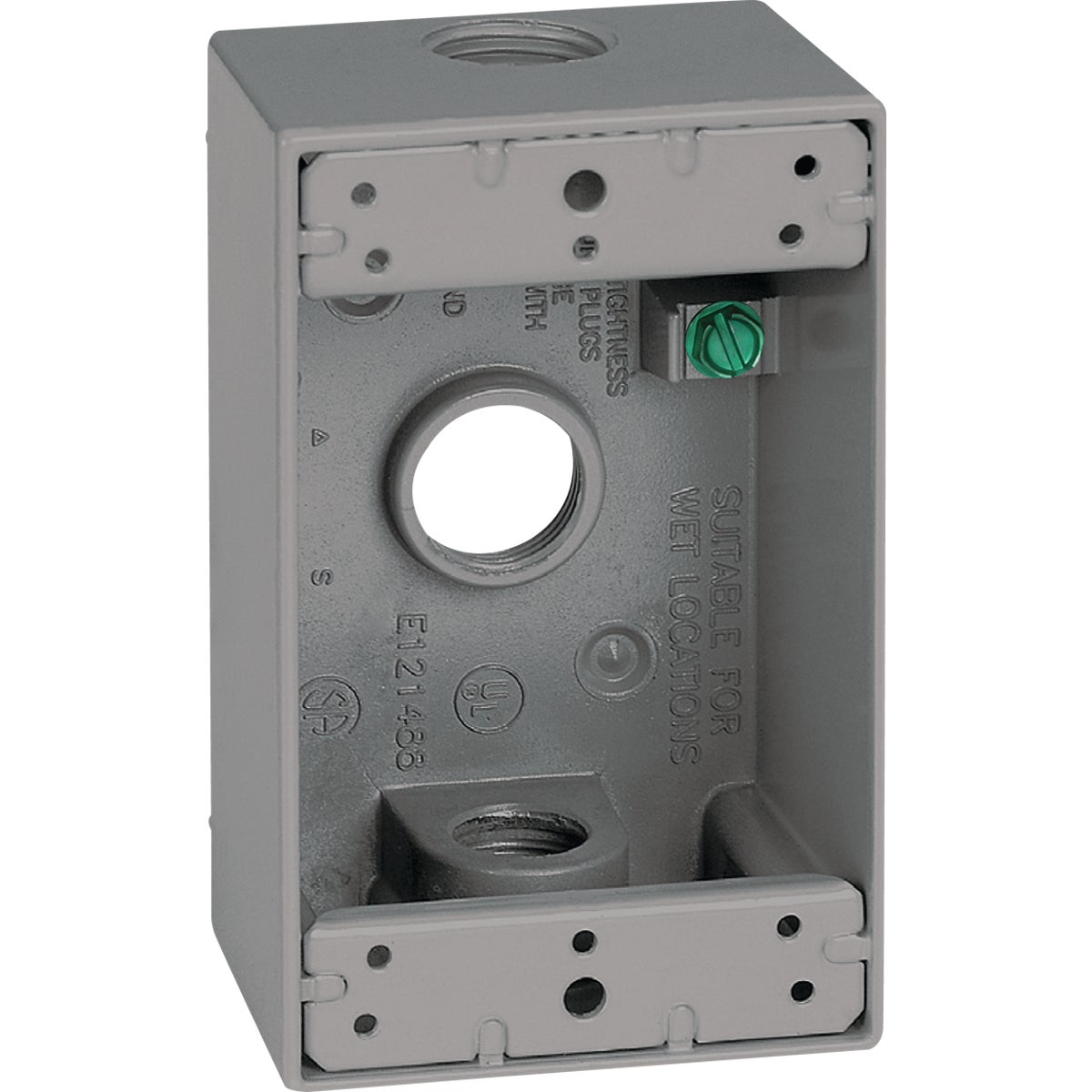 Southwire Single Gang 1/2 In. 3-Hole Gray Weatherproof Junction Box