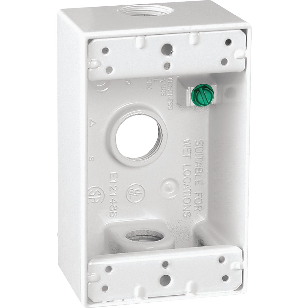 Southwire Single Gang 1/2 In. 3-Hole White Weatherproof Junction Box