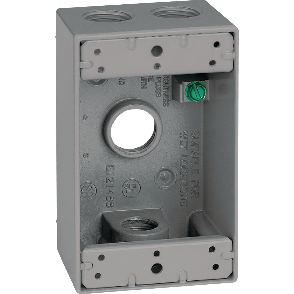 Southwire Single Gang 1/2 In. 4-Hole Gray Weatherproof Junction Box