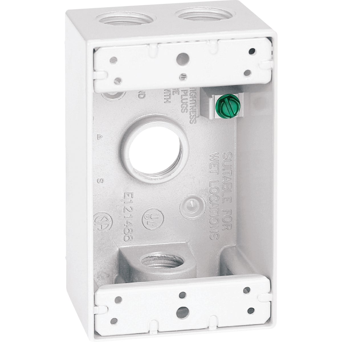 Southwire Single Gang 1/2 In. 4-Hole White Weatherproof Junction Box