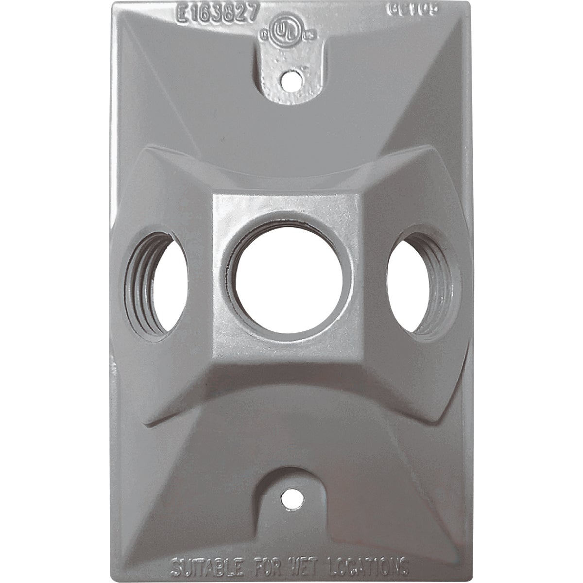 Southwire Single Gang Weatherproof 3-Hole Gray Rectangular Cover