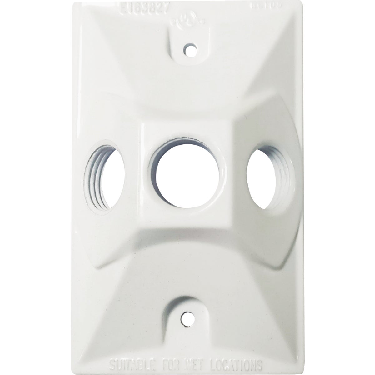 Southwire Single Gang Weatherproof 3-Hole White Rectangular Cover