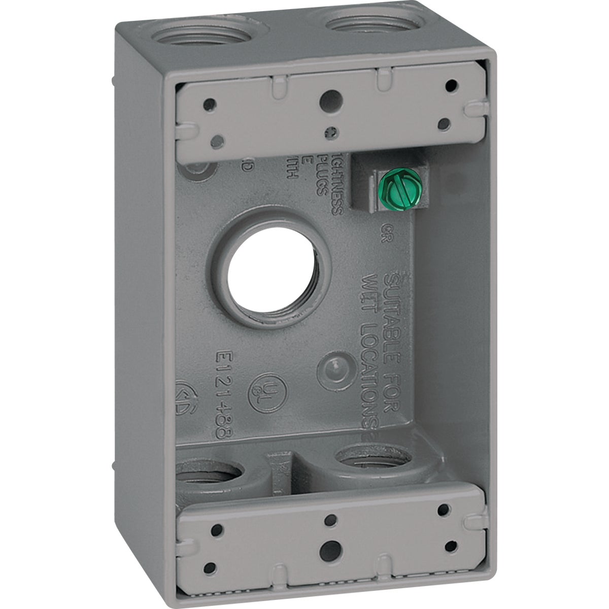 Southwire Single Gang 1/2 In. 5-Hole Gray Weatherproof Junction Box
