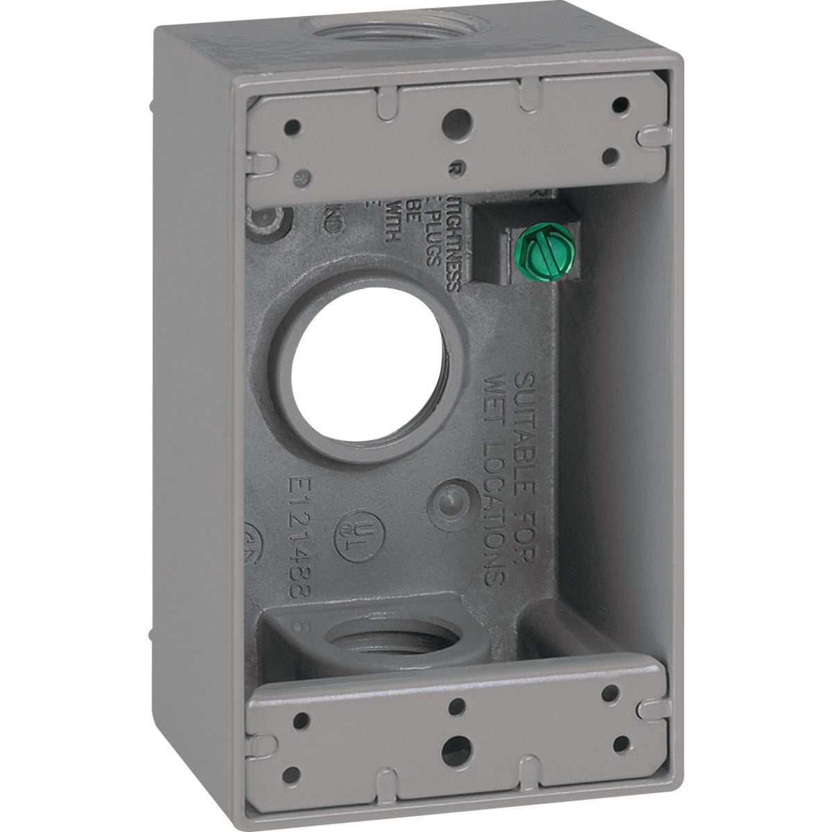Southwire Single Gang 3/4 In. 3-Hole Gray Weatherproof Junction Box