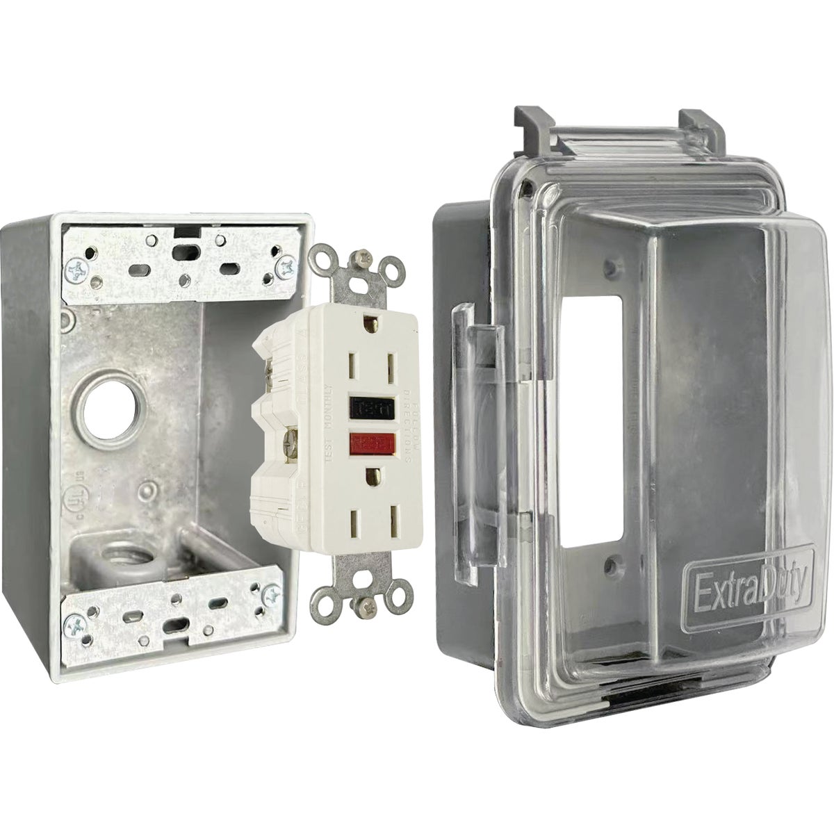 Southwire 14-In-1 Clear Non-Metallic Vertical/Horizontal Weatherproof While In-Use GFCI Kit