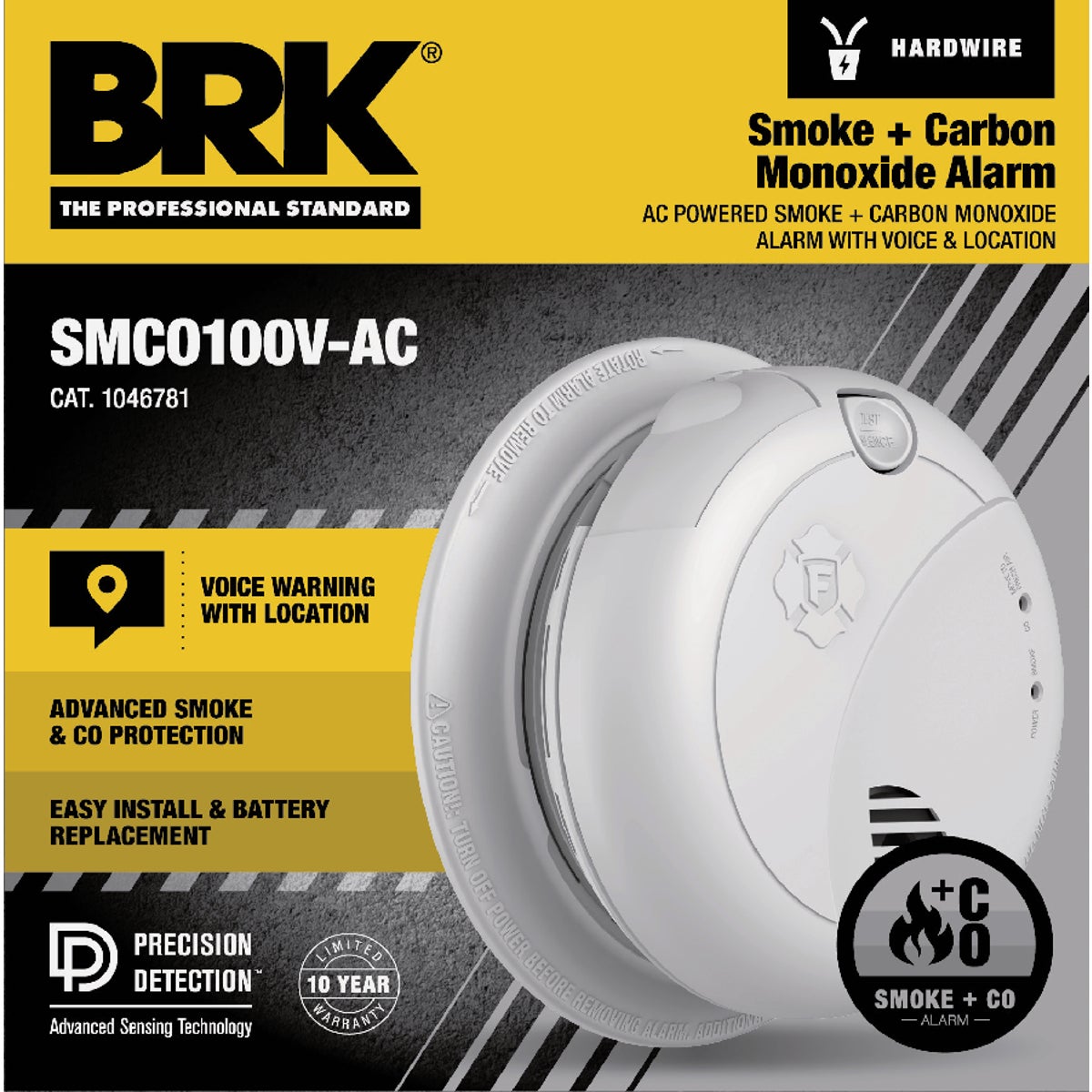 BRK Hardwired Photoelectric Smoke & Carbon Monoxide Alarm with Voice Alerts