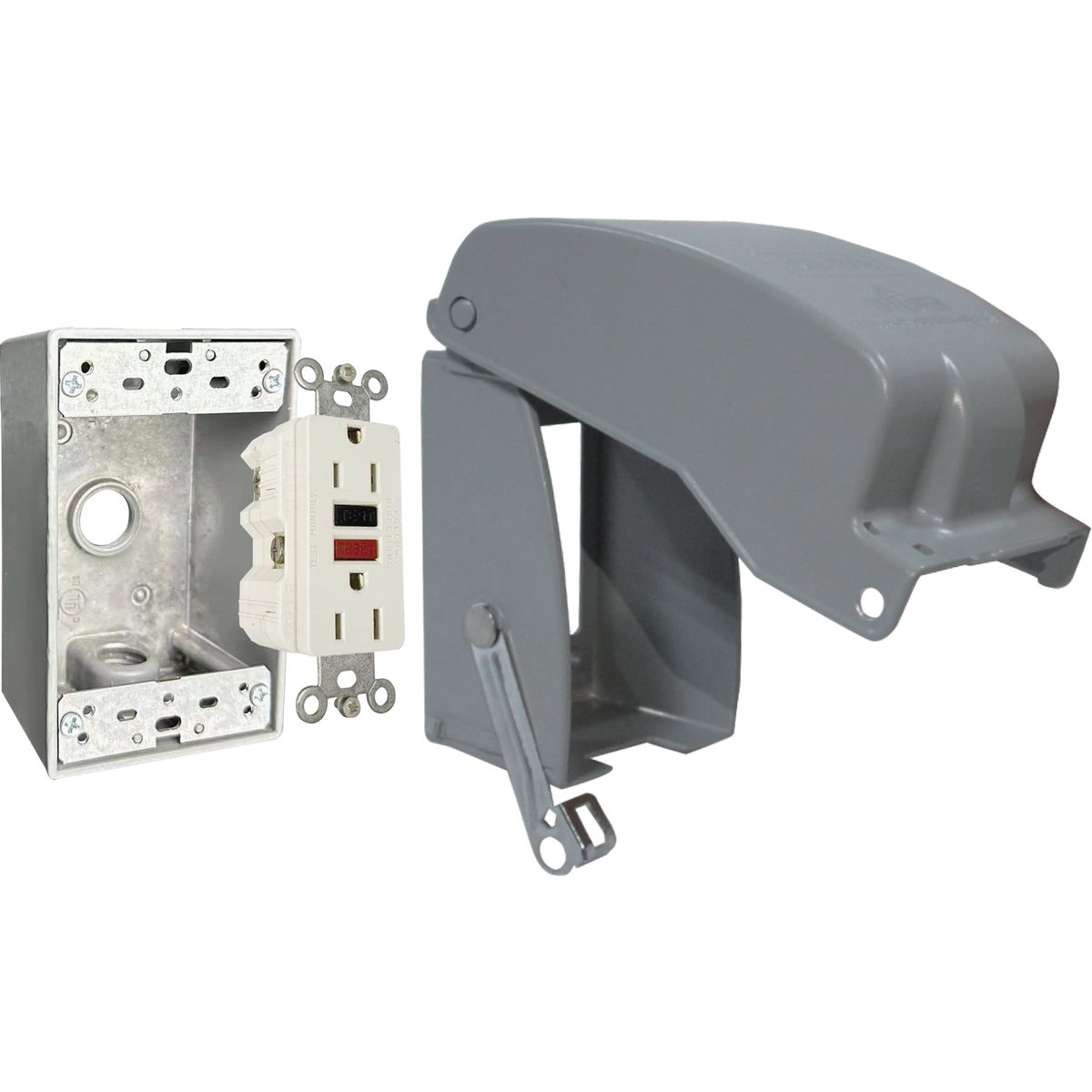 Southwire 7-In-1 Clear Metallic Vertical Weatherproof While In-Use GFCI Kit