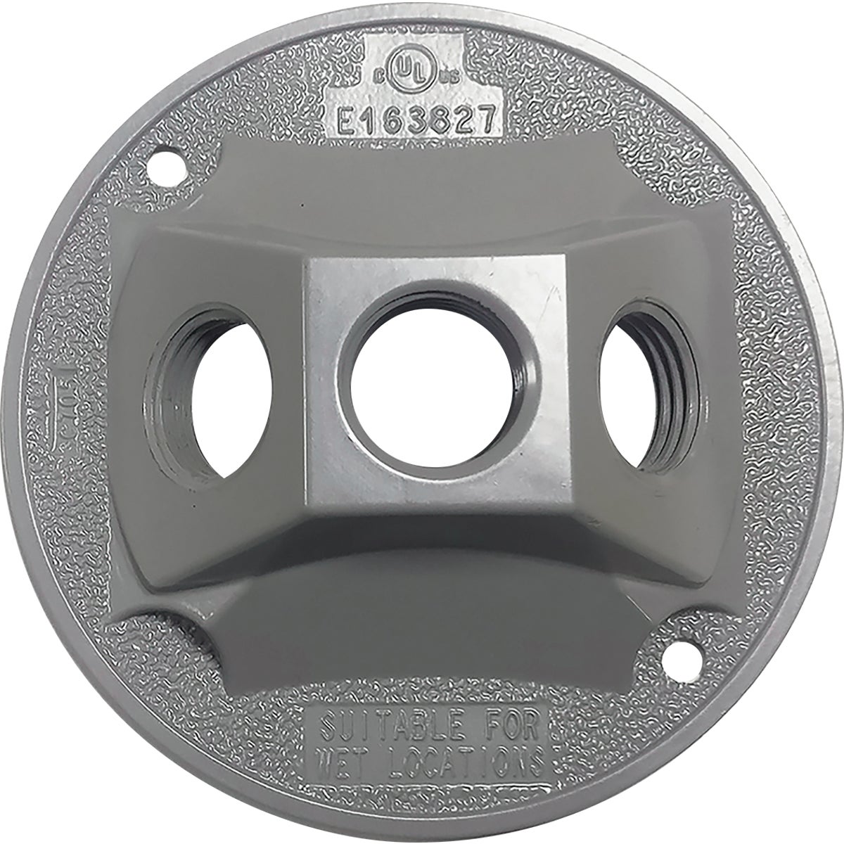 Southwire 3-Hole Round Aluminum Gray Weatherproof Cover
