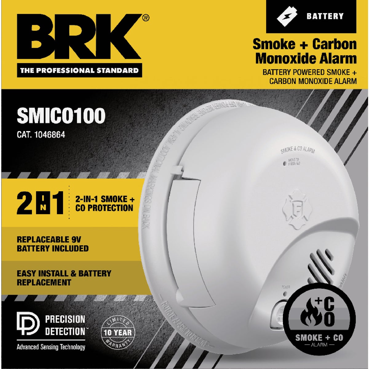 BRK Battery Powered Ionization Smoke & Carbon Monoxide Alarm