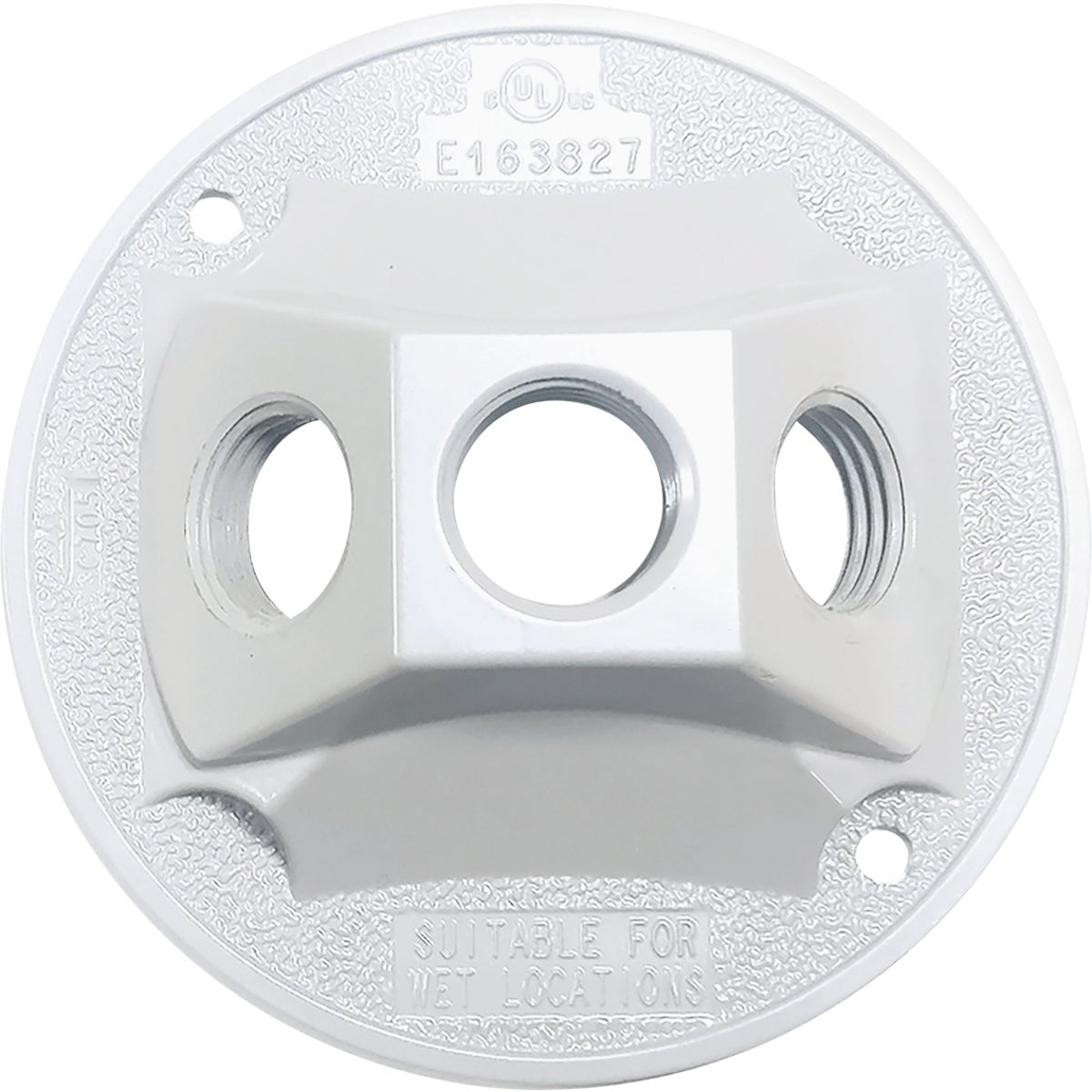 Southwire 3-Hole Round Aluminum White Weatherproof Cover