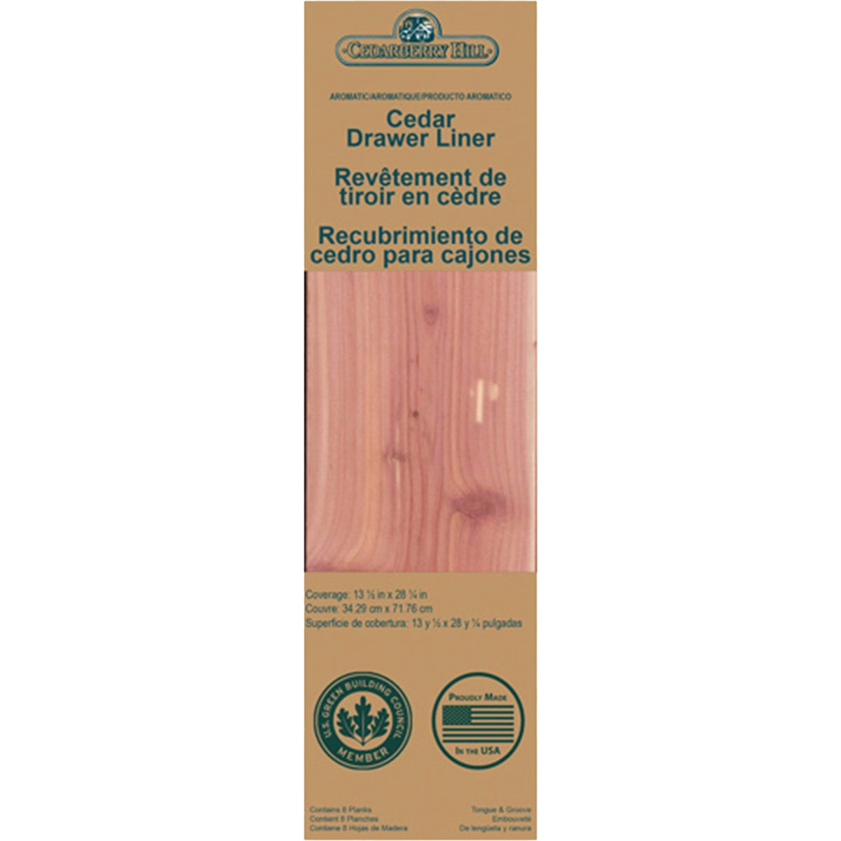 Cedarberry Hill Red Cedar Drawer 3.75 In. W. x 13.5 In. L. x .25 In. D. Cedar Liner (8 Count)