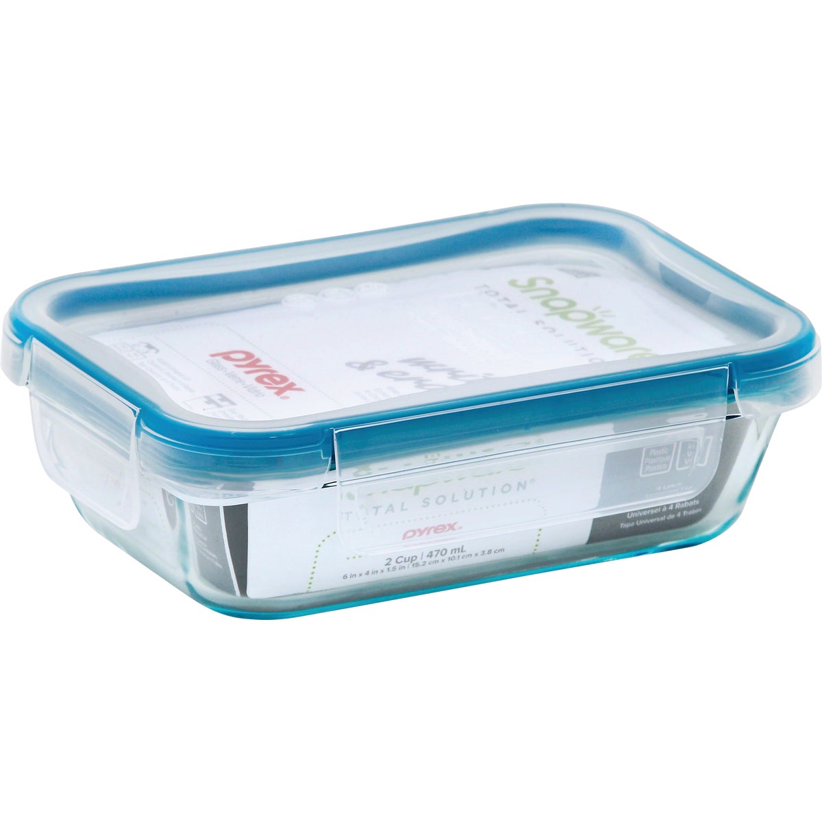 Snapware Total Solution 2-Cup Rectangle Pyrex Glass Storage Container with Lid