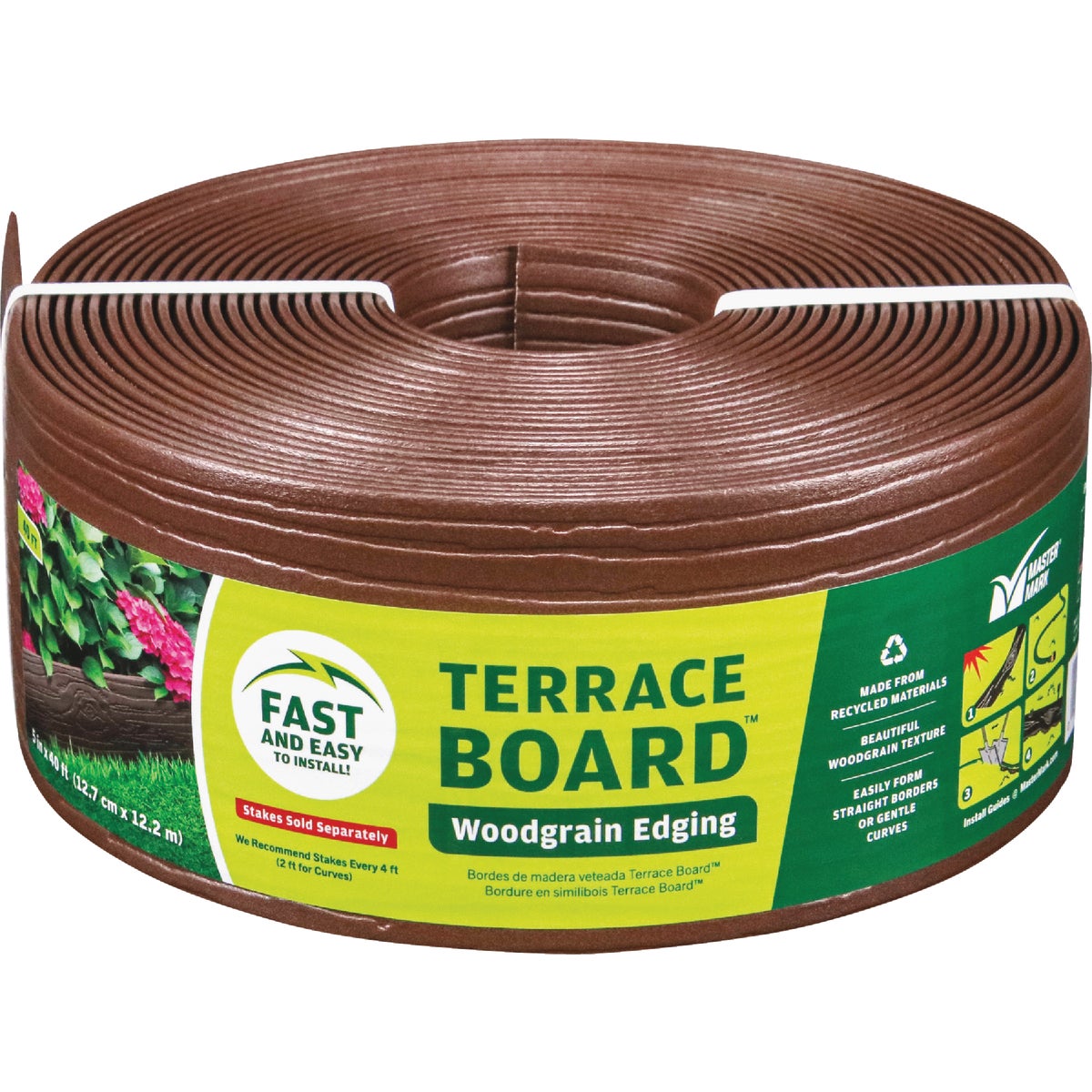 Master Mark 4 In. H. x 40 Ft. L. Brown Terrace Board Lawn Edging