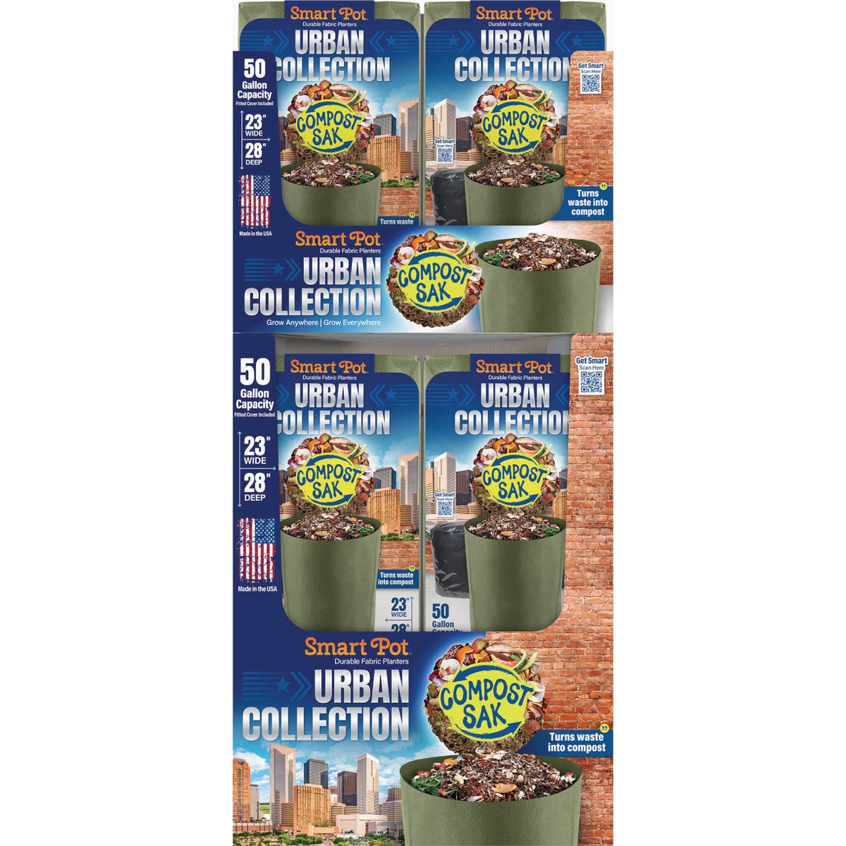 Smart Pot Compost Sak Urban Collection Fabric Compost Bin Display (20-Piece)