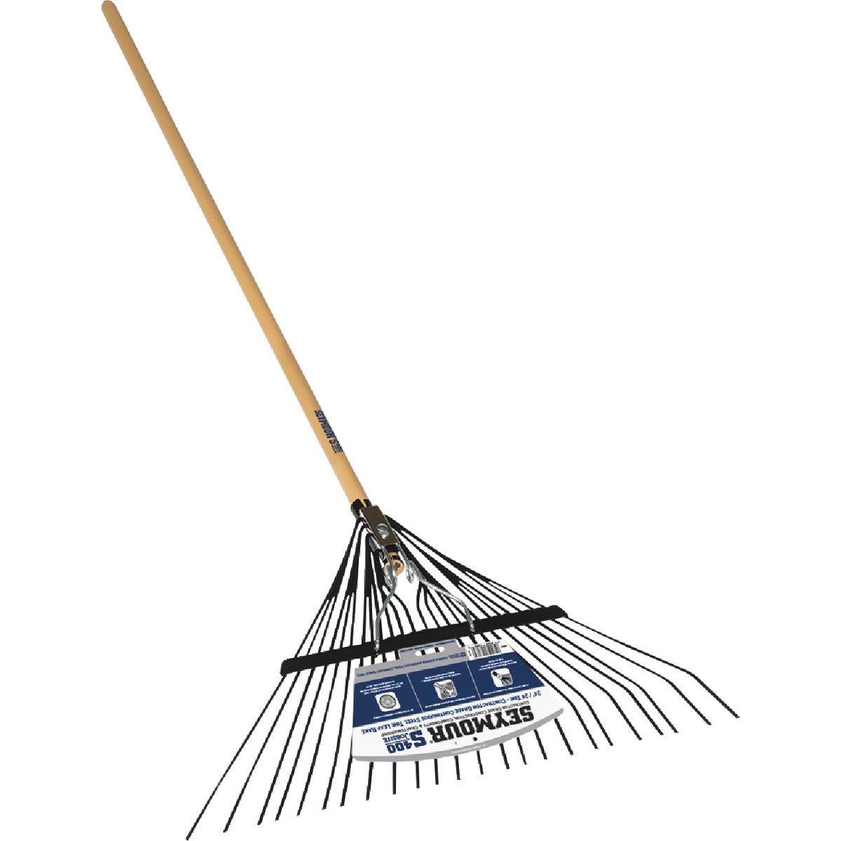 Razor-Back 24 In. Steel Leaf Rake with 54 In. Wood Handle (24-Tine)