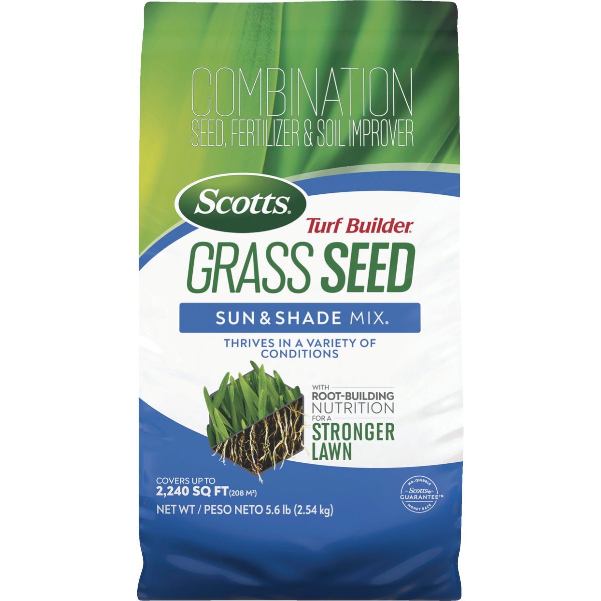Scotts Turf Builder 5.6 Lb. 745 Sq. Ft. Sun & Shade Mix Grass Seed, Fertilizer, and Soil Improver Combination