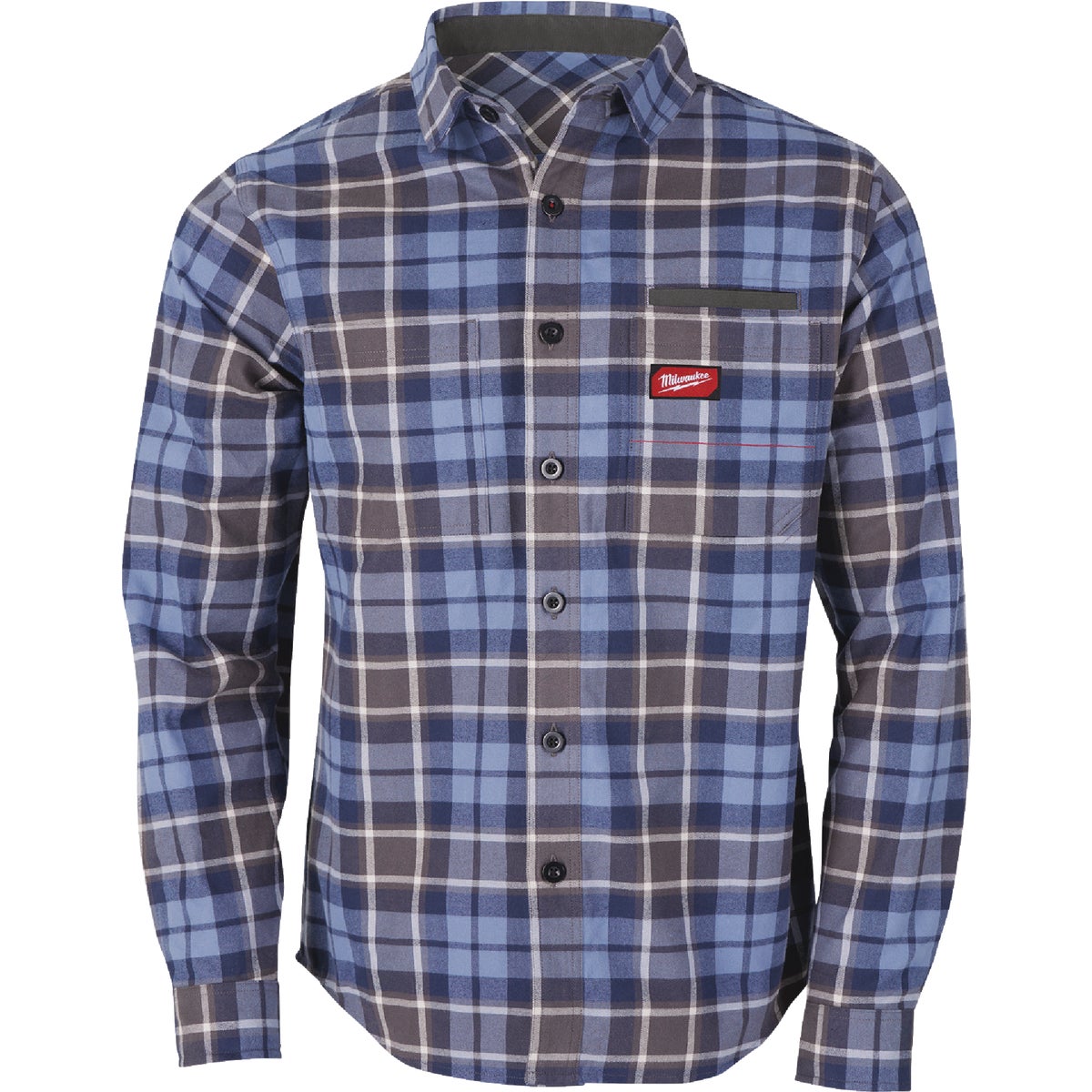 Milwaukee GridIron Men's 2XL Blue Long Sleeve Flannel Shirt