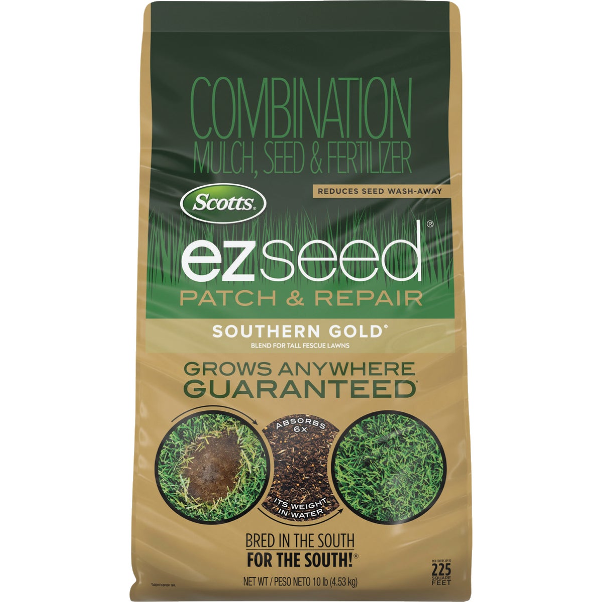 Scotts EZ Seed 10 Lb. Patch & Repair Southern Gold Mulch Seed and Fertilizer Combination