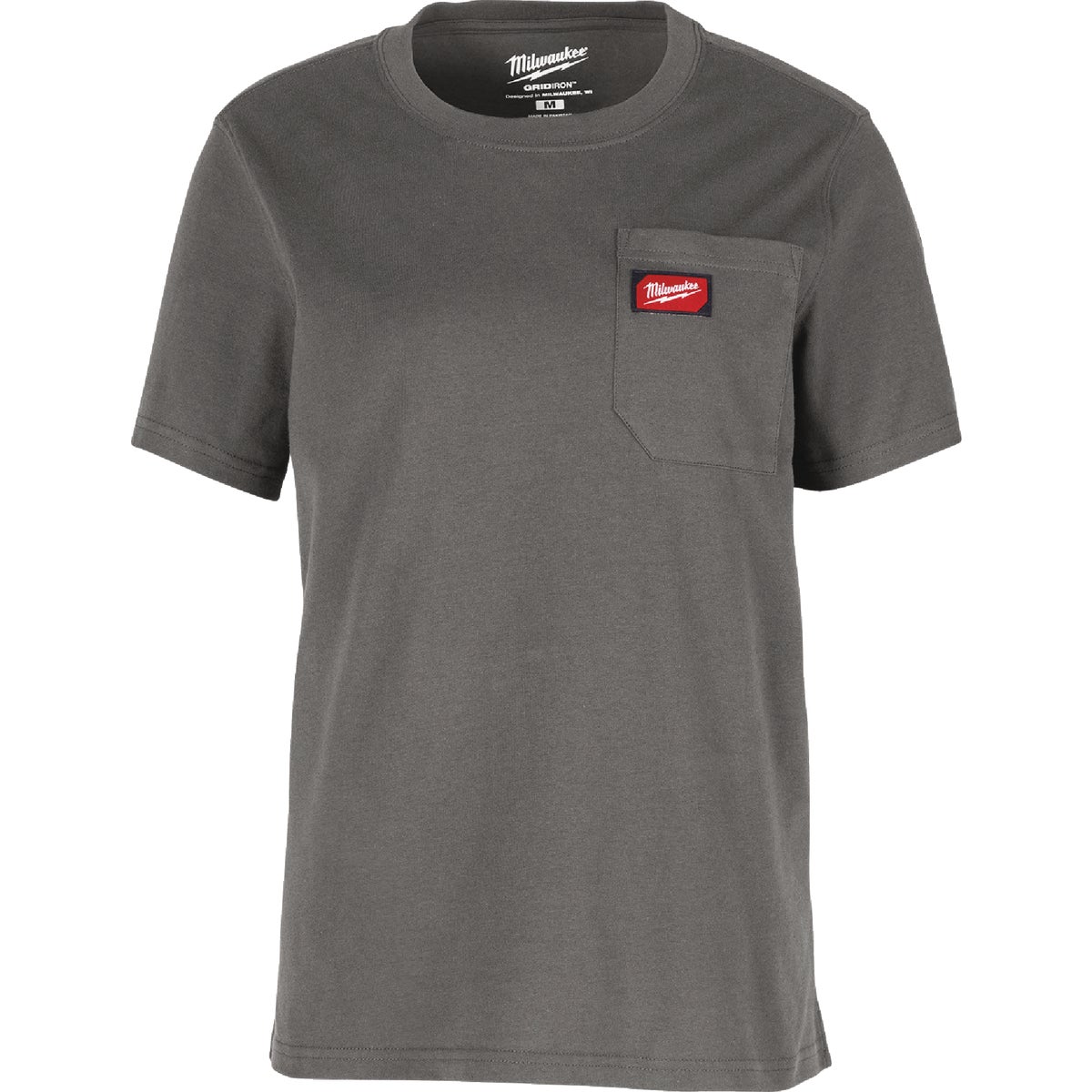 Milwaukee GridIron Women's 2XL Gray Short Sleeve Pocket T-Shirt