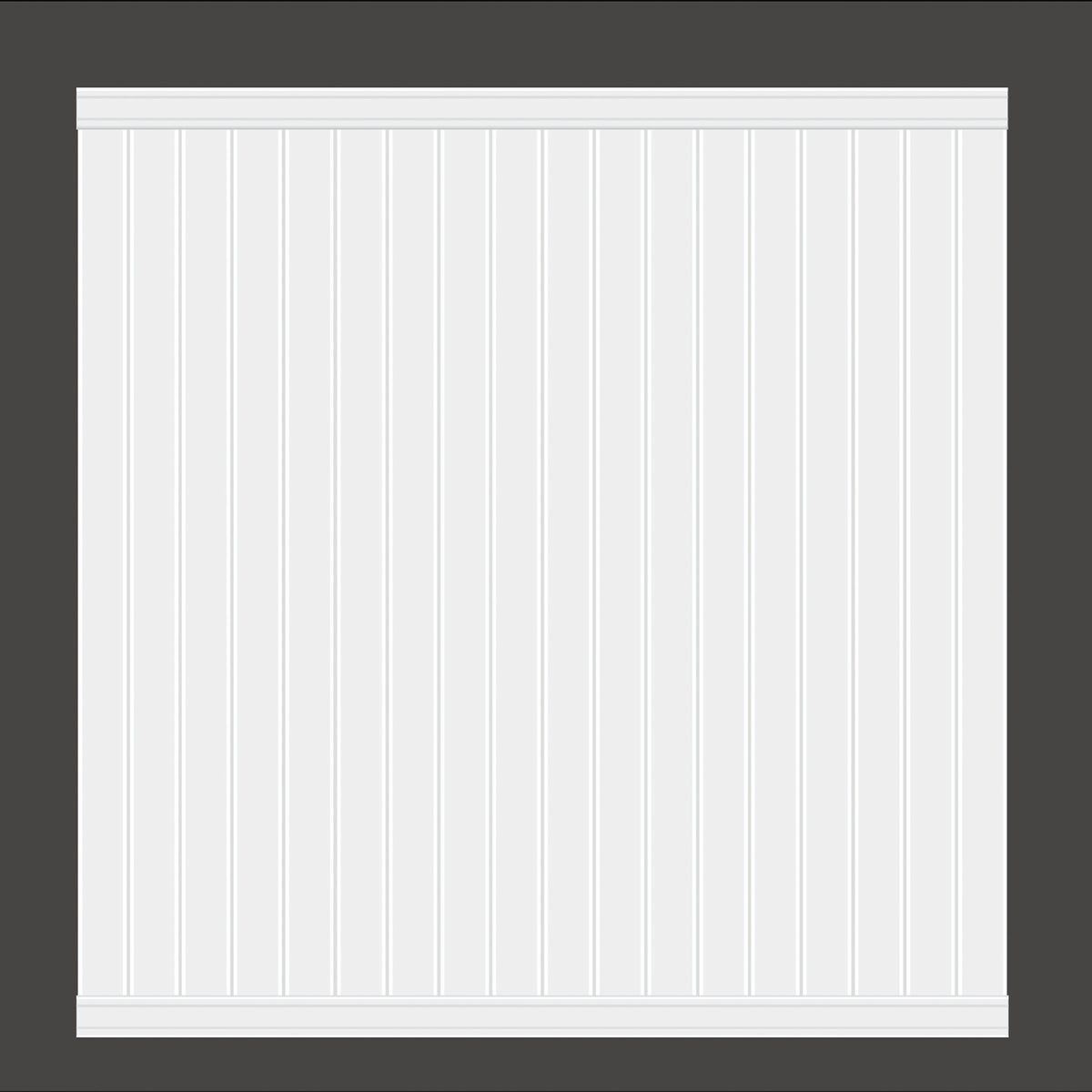 6 Ft. H. x 6 Ft. L. Standard White Vinyl Privacy Fence