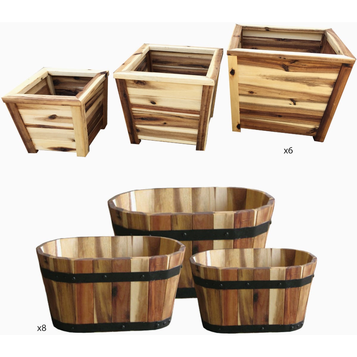 Avera Products Acacia Planter Mixed Pallet (26-Piece)