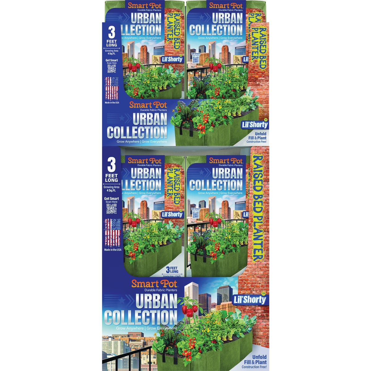Smart Pot Lil' Shorty Green Raised Bed Planter Display (24-Piece)