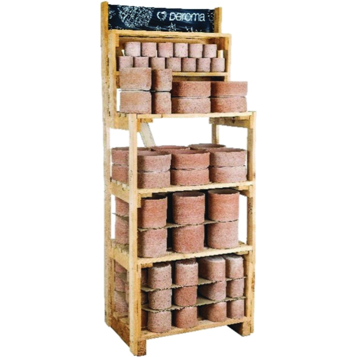 Deroma Mini Display Pallet Luna Clay Planter Display (91-Piece)