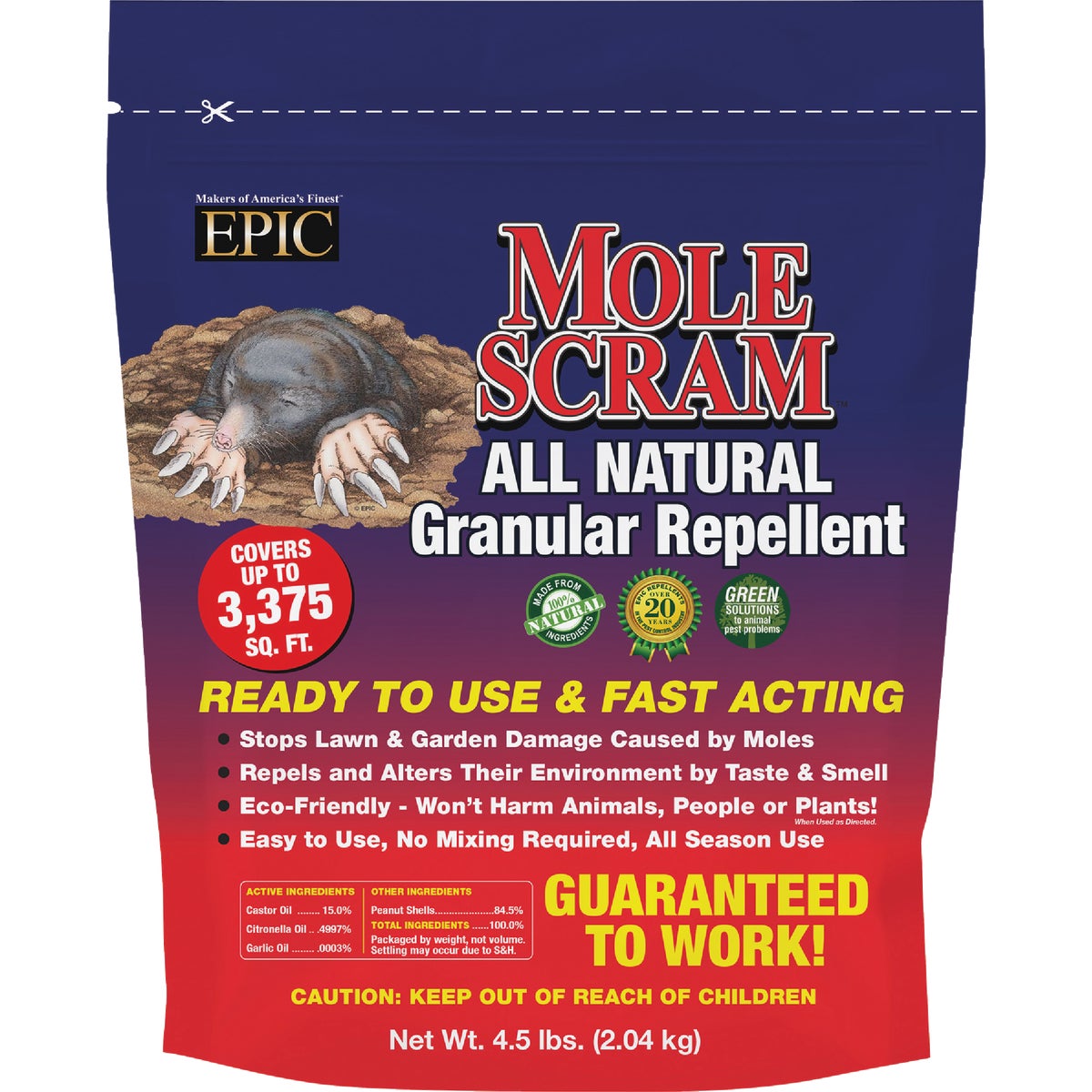 Mole Scram 4.5 Lb. Granular Organic Mole Repellent