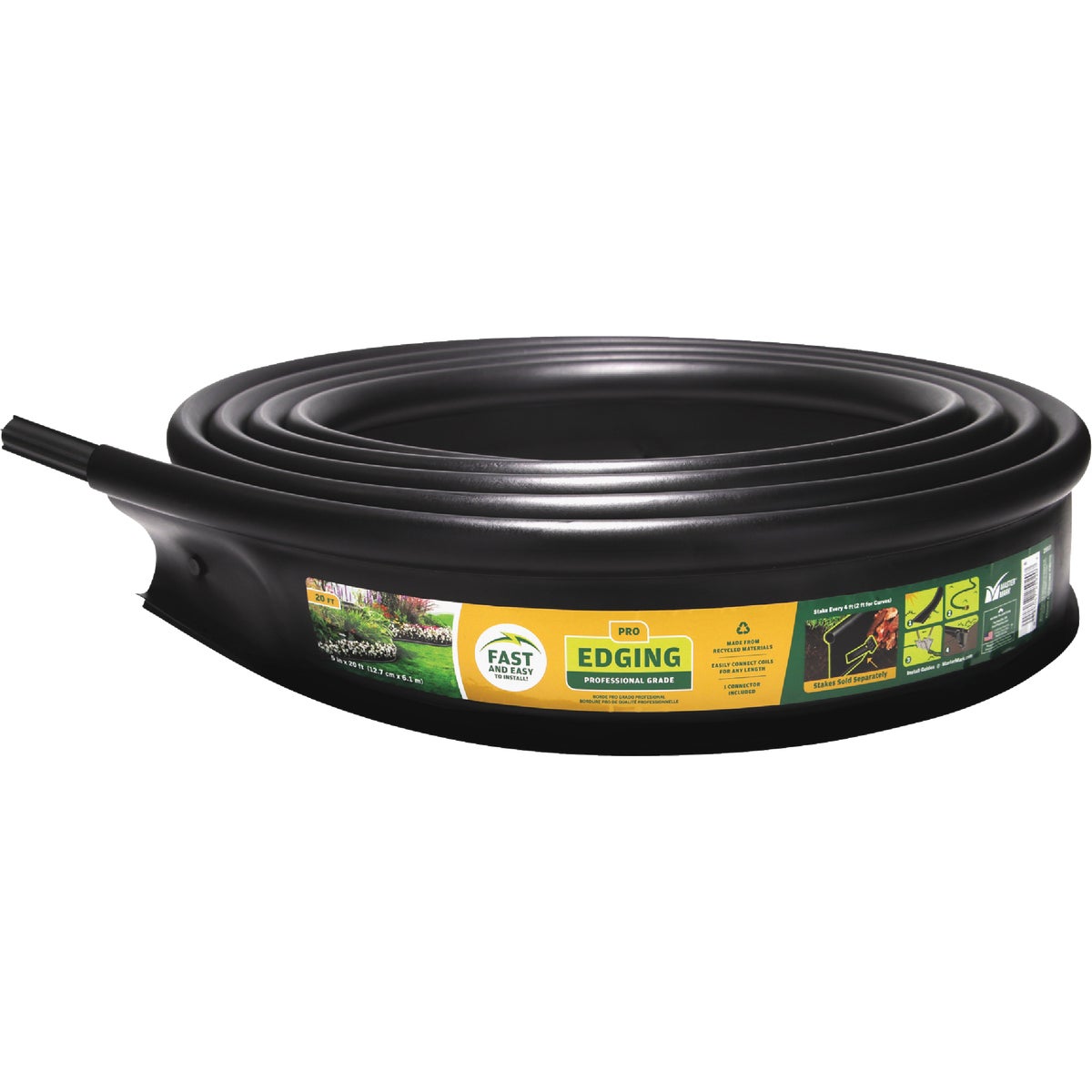 Master Mark Master Gardener Pro Contractor 5 In. H. x 20 Ft. L. Black Recycled Plastic Lawn Edging